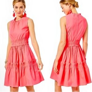 Lilly Pulitzer Elina Stretch Coral Spritz Neon Orange Pink Dress Size 0